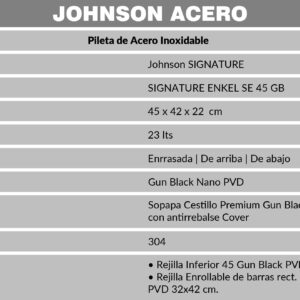 Alternative view of PILETA JOHNSON ACERO SIGNATURE ENKEL BLACK SE 45